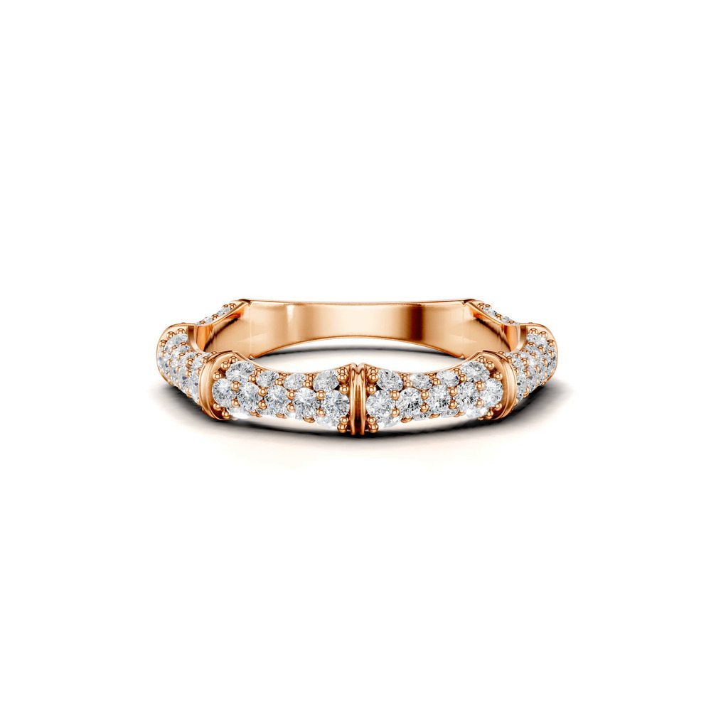 360 degree view of Bamboo Pavé Diamond Band