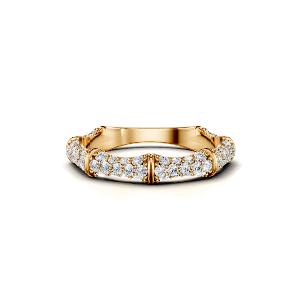 360 degree view of Bamboo Pavé Diamond Band