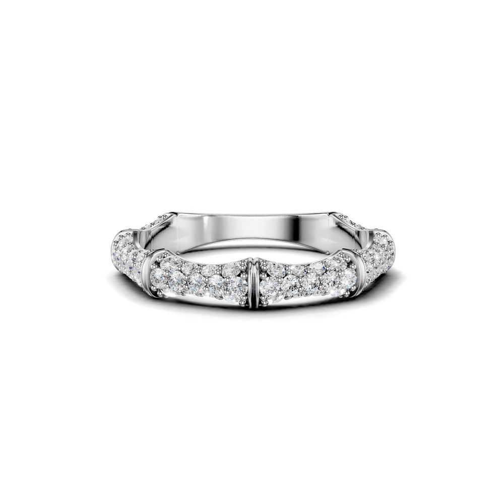 360 degree view of Bamboo Pavé Diamond Band