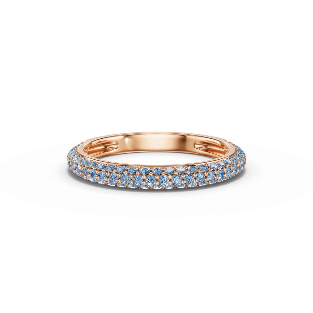 360 degree view of Selora Fancy Blue Lab Diamond Rolled Pavé Band
