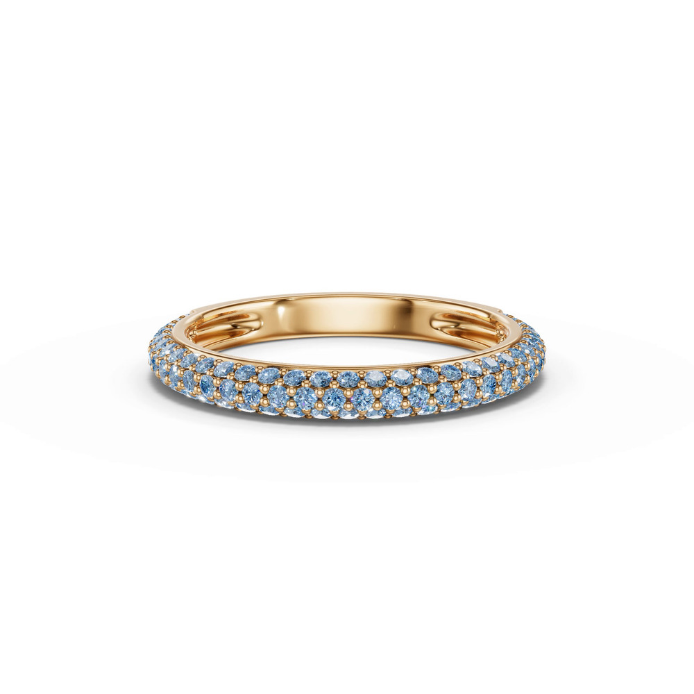 360 degree view of Selora Fancy Blue Lab Diamond Rolled Pavé Band