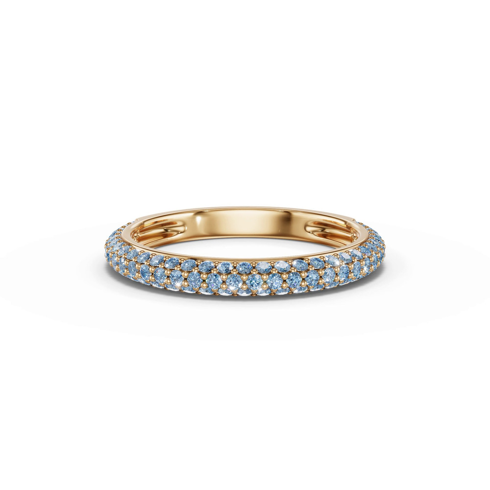 360 degree view of Selora Fancy Blue Lab Diamond Rolled Pavé Band