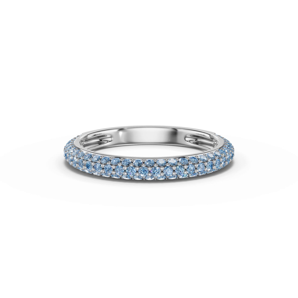 360 degree view of Selora Fancy Blue Lab Diamond Rolled Pavé Band