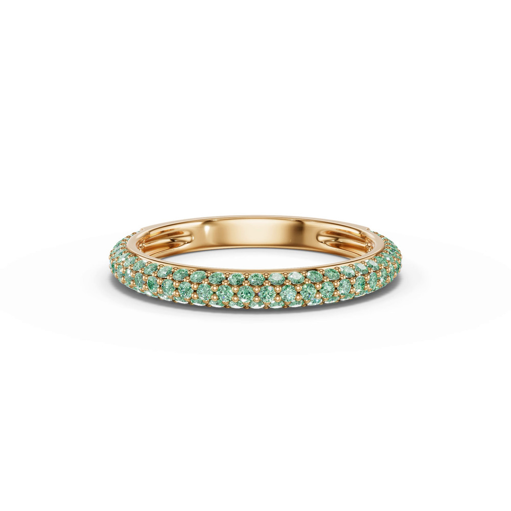 360 degree view of Selora Fancy Green Lab Diamond Rolled Pavé Band
