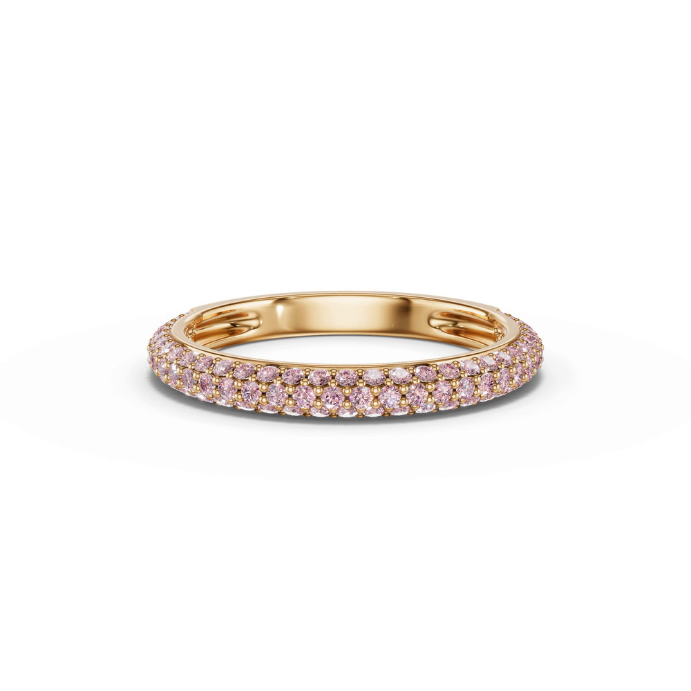 360 degree view of Selora Fancy Pink Lab Diamond Rolled Pavé Band