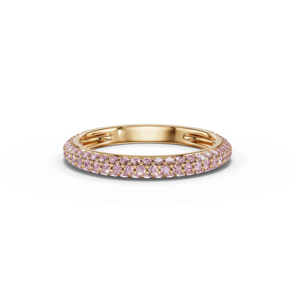 360 degree view of Selora Fancy Pink Lab Diamond Rolled Pavé Band