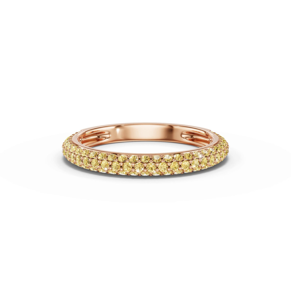 360 degree view of Selora Fancy Yellow Lab Diamond Rolled Pavé Band