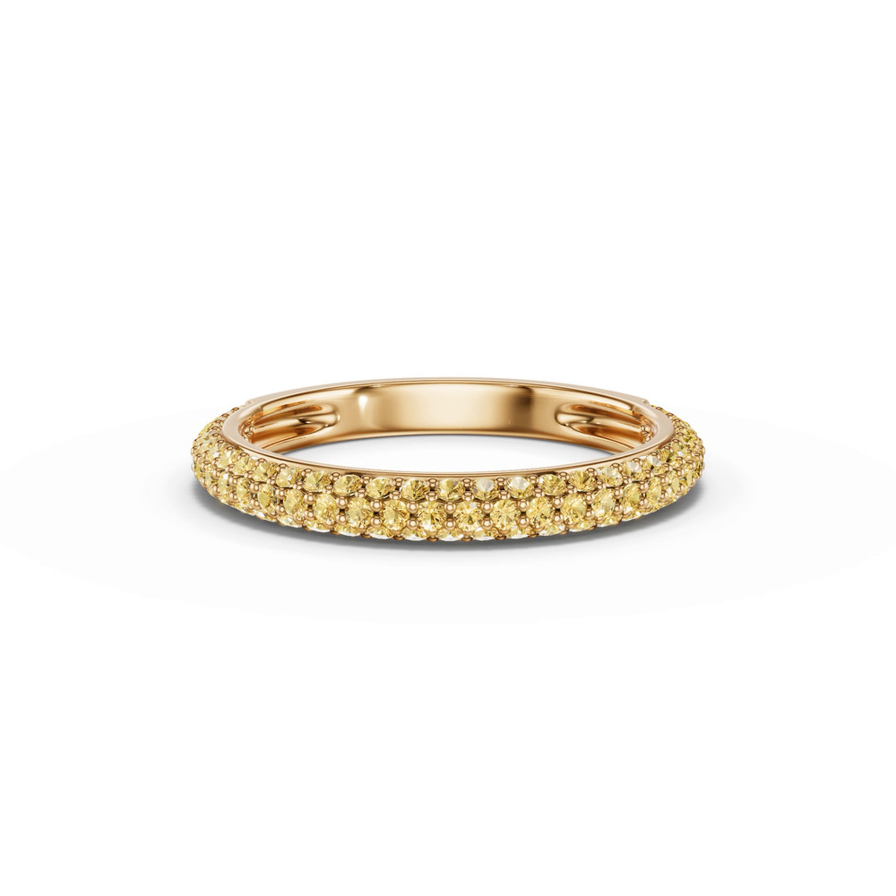 360 degree view of Selora Fancy Yellow Lab Diamond Rolled Pavé Band
