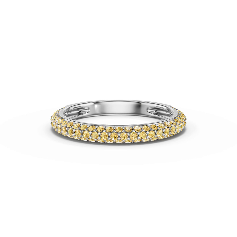 360 degree view of Selora Fancy Yellow Lab Diamond Rolled Pavé Band
