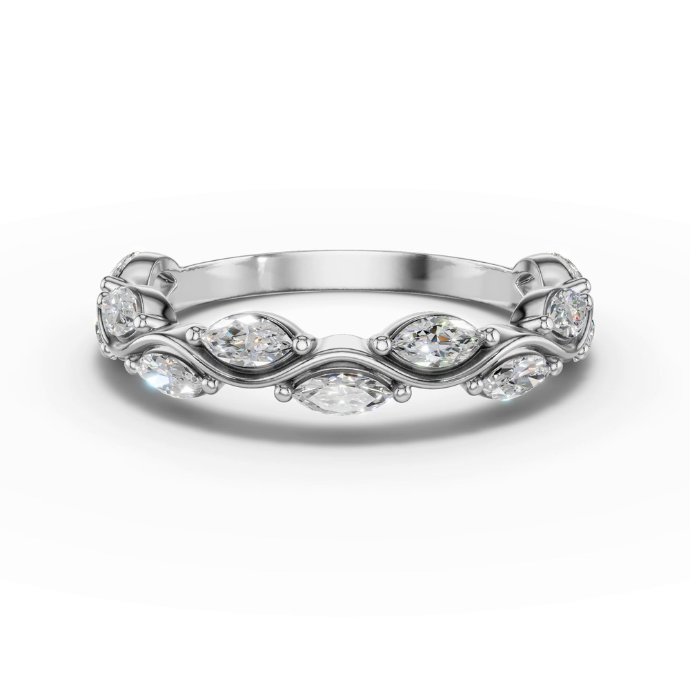 360 degree view of Edera Marquise Lab Diamond Band