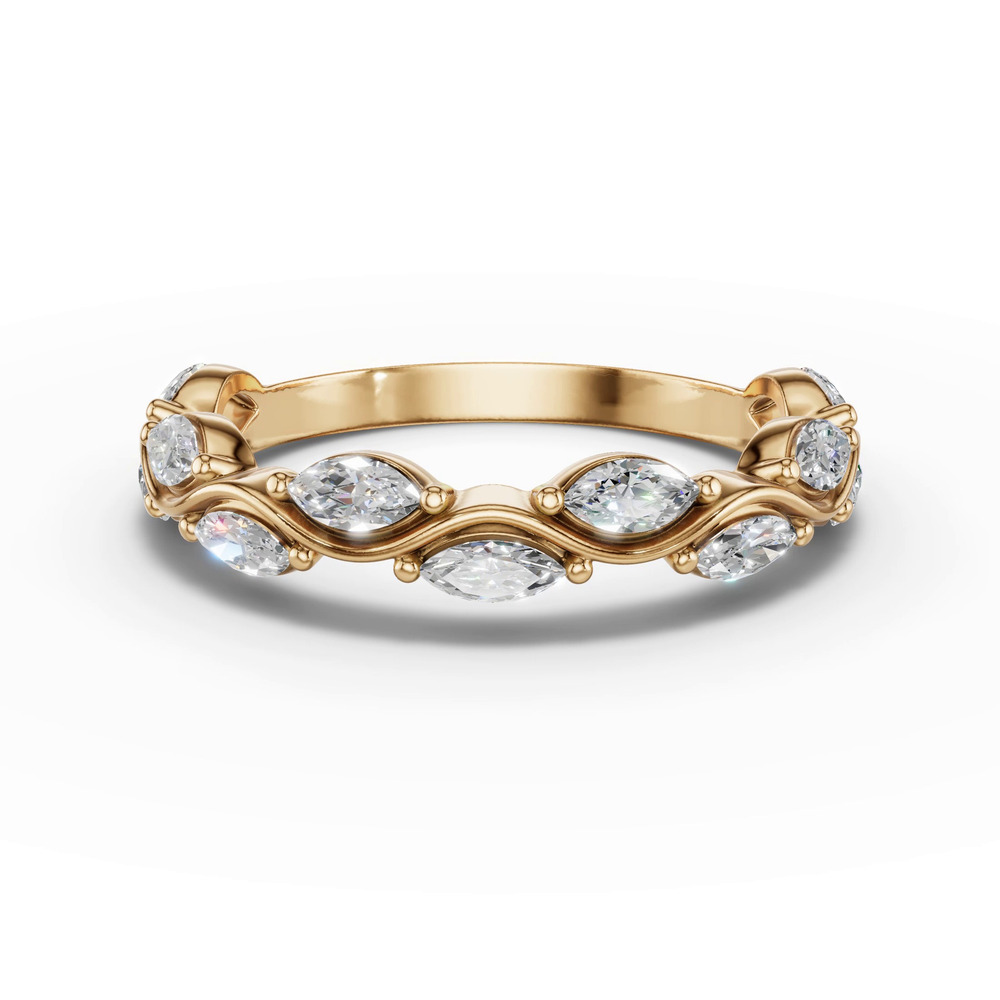 360 degree view of Edera Marquise Lab Diamond Band