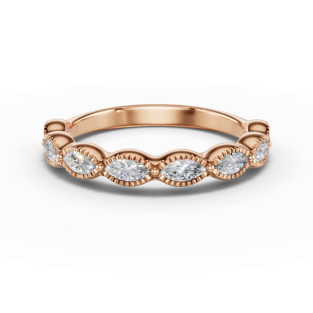360 degree view of Maren Milgrain Marquise Lab Diamond Band