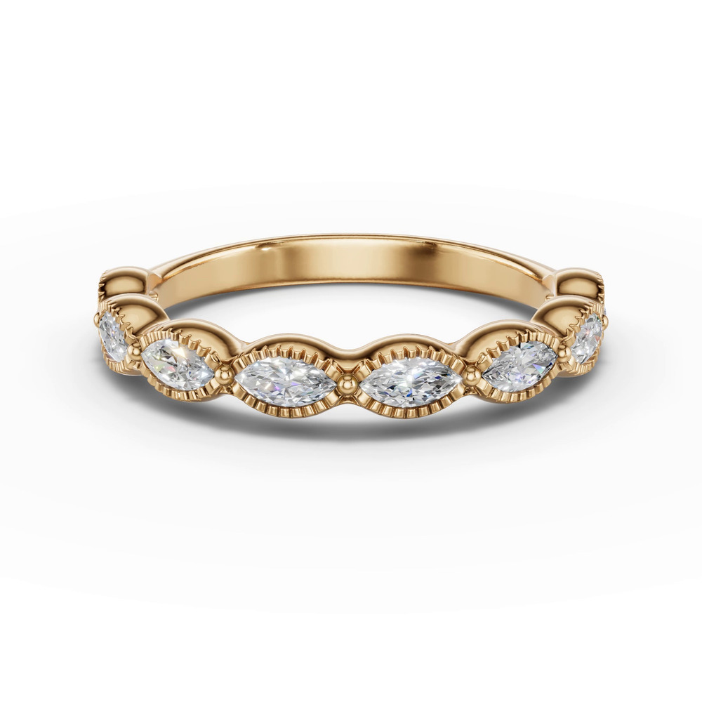 360 degree view of Maren Milgrain Marquise Diamond Band