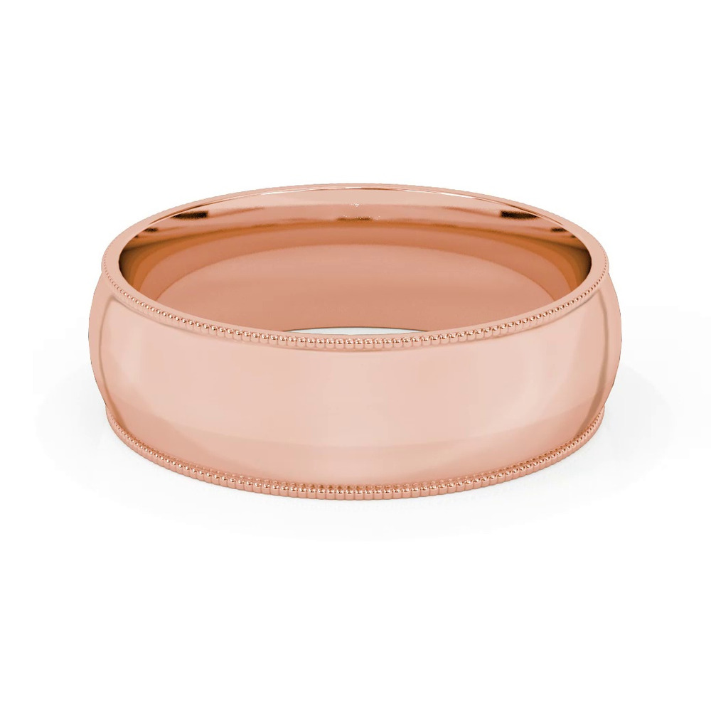 360 degree view of Milgrain Low Dome Comfort Fit Polished Band (7mm)