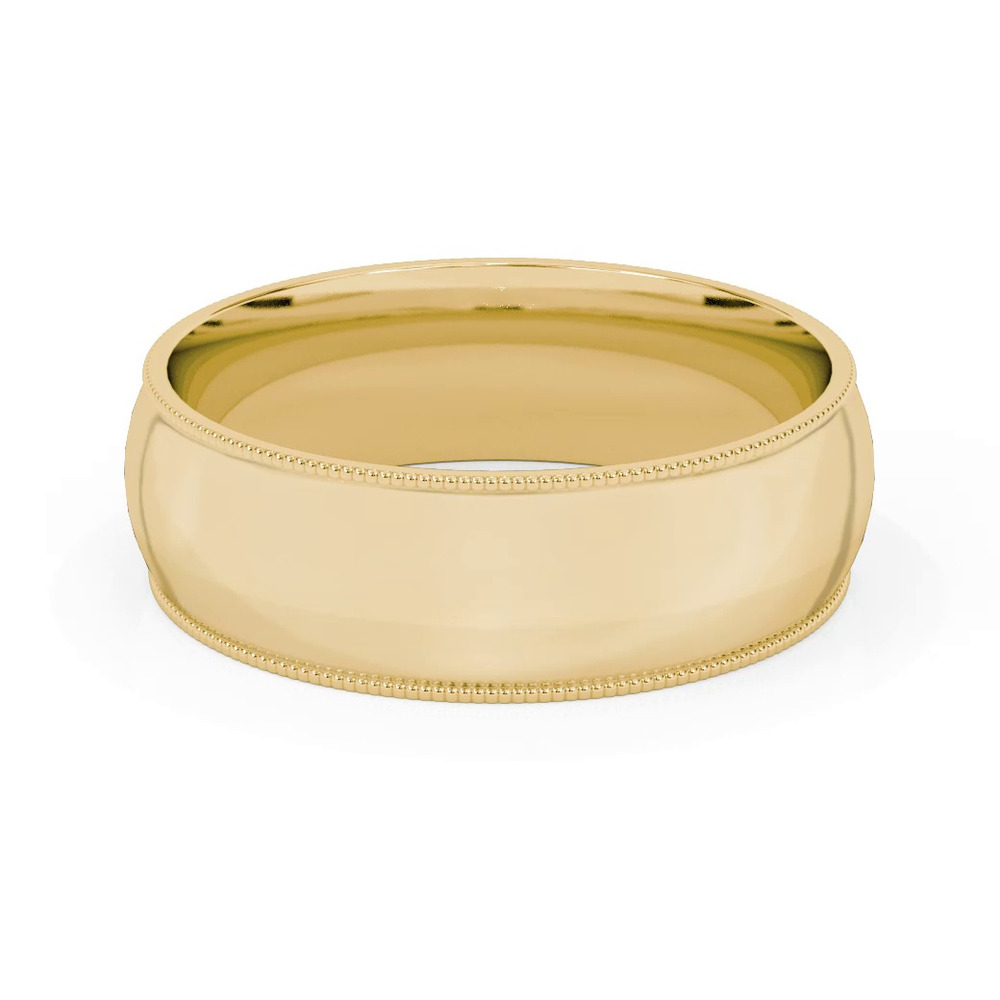 360 degree view of Milgrain Low Dome Comfort Fit Polished Band (7mm)