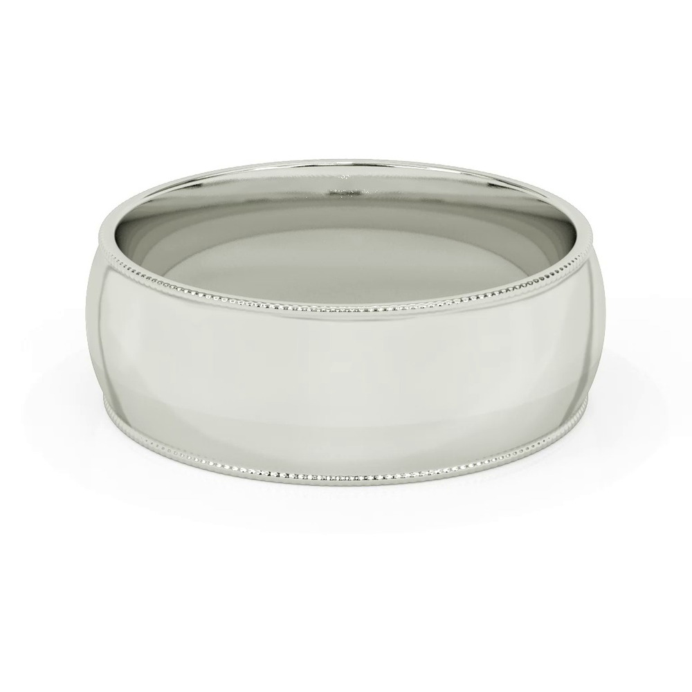 360 degree view of Milgrain Low Dome Comfort Fit Polished Band (8mm)