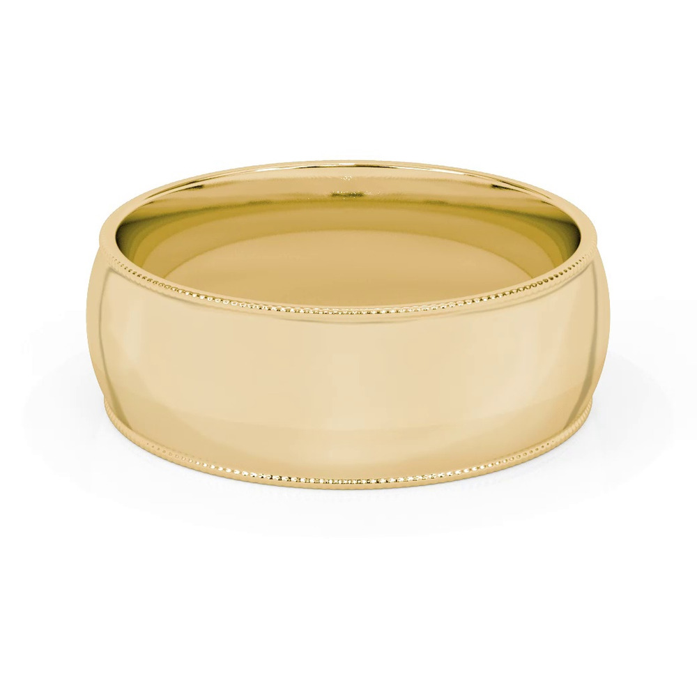 360 degree view of Milgrain Low Dome Comfort Fit Polished Band (8mm)