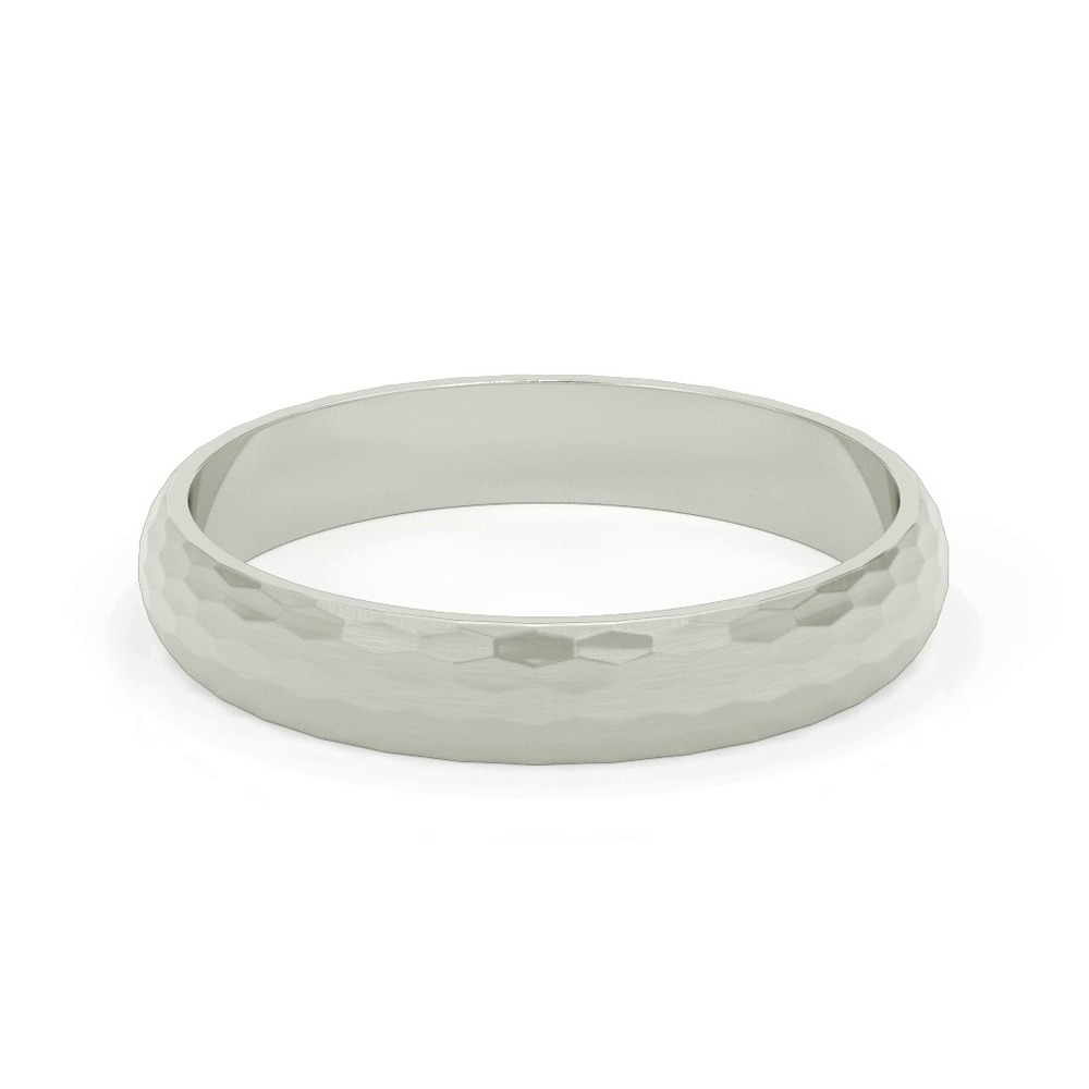 360 degree view of Geometric Hammered Brushed Band (4mm)