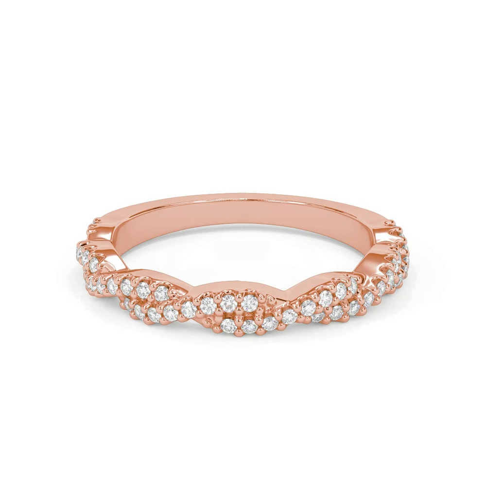 360 degree view of Elsa Contemporary Twist Diamond Band