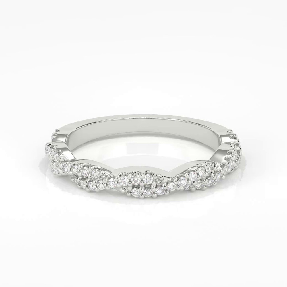 360 degree view of Elsa Contemporary Twist Diamond Band