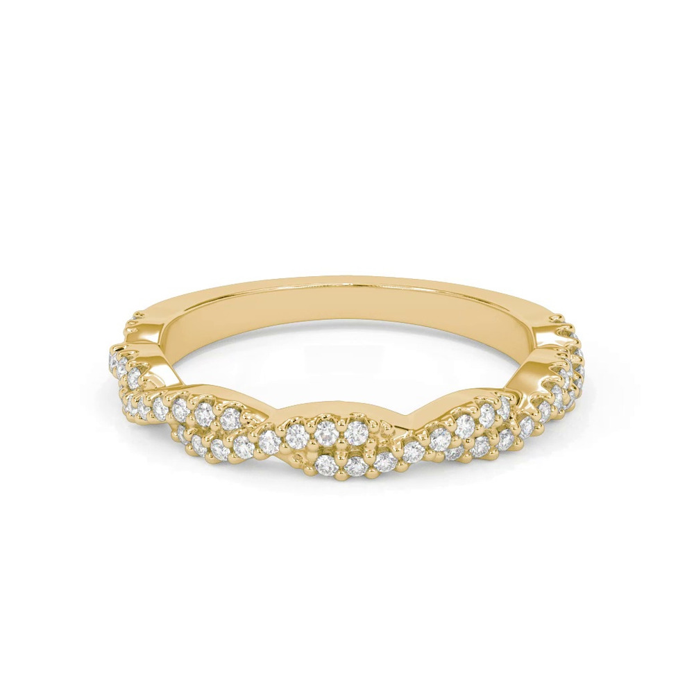 360 degree view of Elsa Contemporary Twist Diamond Band