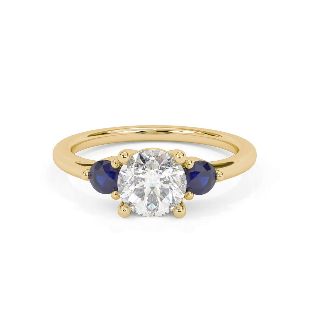 360 degree view of Aisling Sapphire Accent Engagement Ring