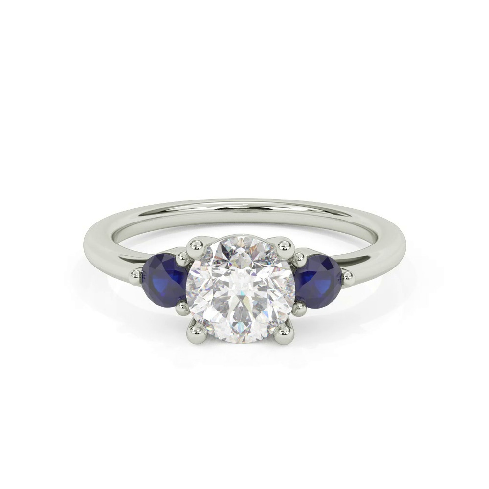 360 degree view of Aisling Sapphire Accent Engagement Ring
