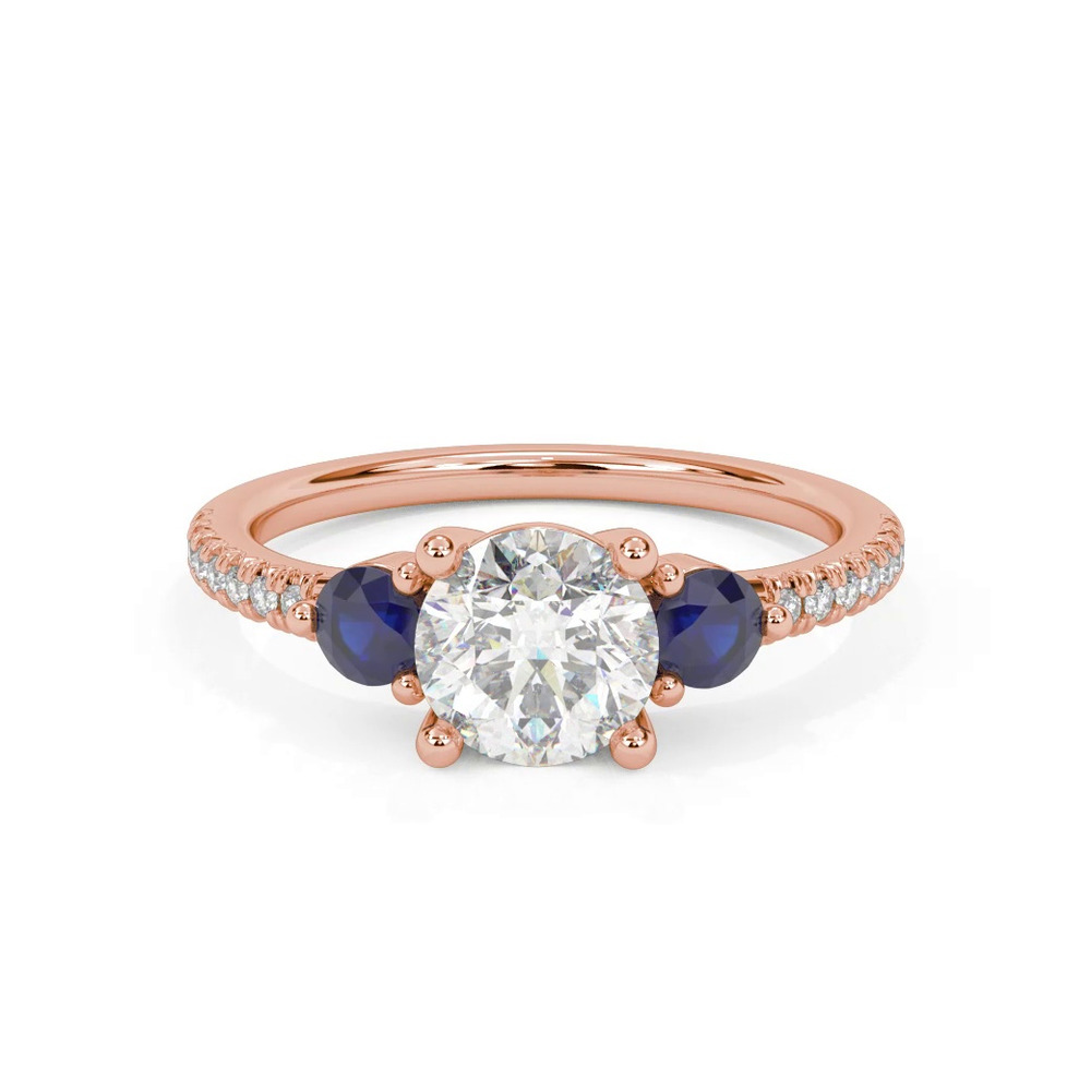 360 degree view of Becky Sapphire Accent Engagement Ring