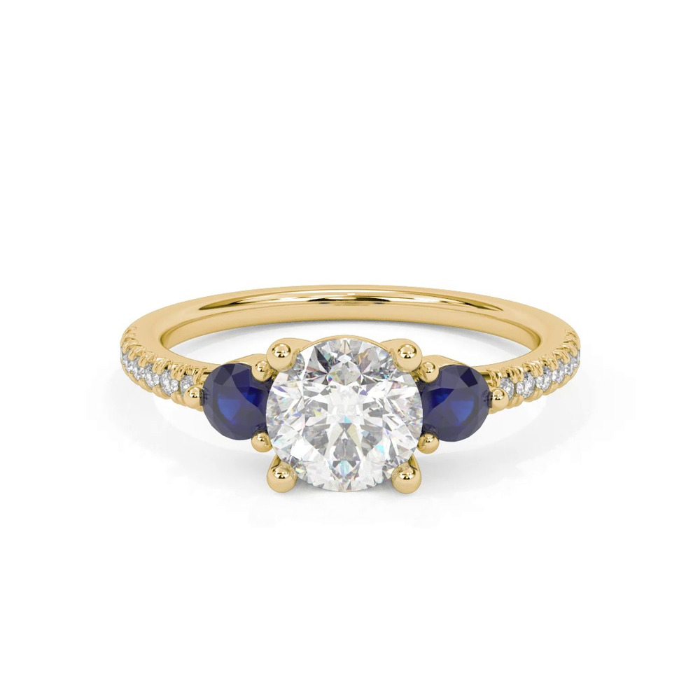 360 degree view of Becky Sapphire Accent Engagement Ring