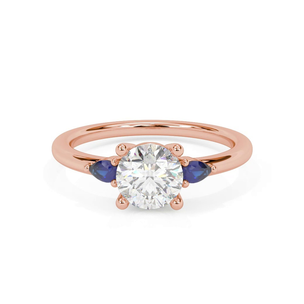 360 degree view of Zahra Sapphire Accent Engagement Ring