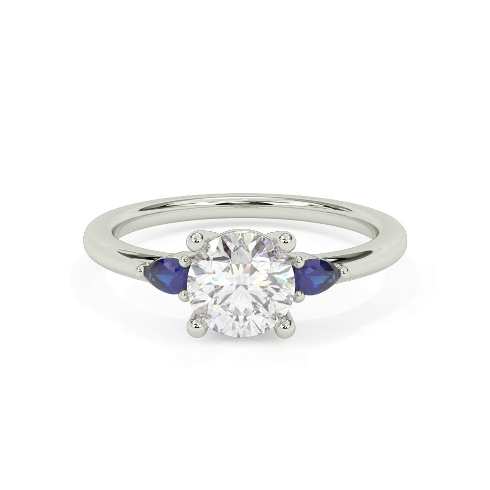 360 degree view of Zahra Sapphire Accent Engagement Ring
