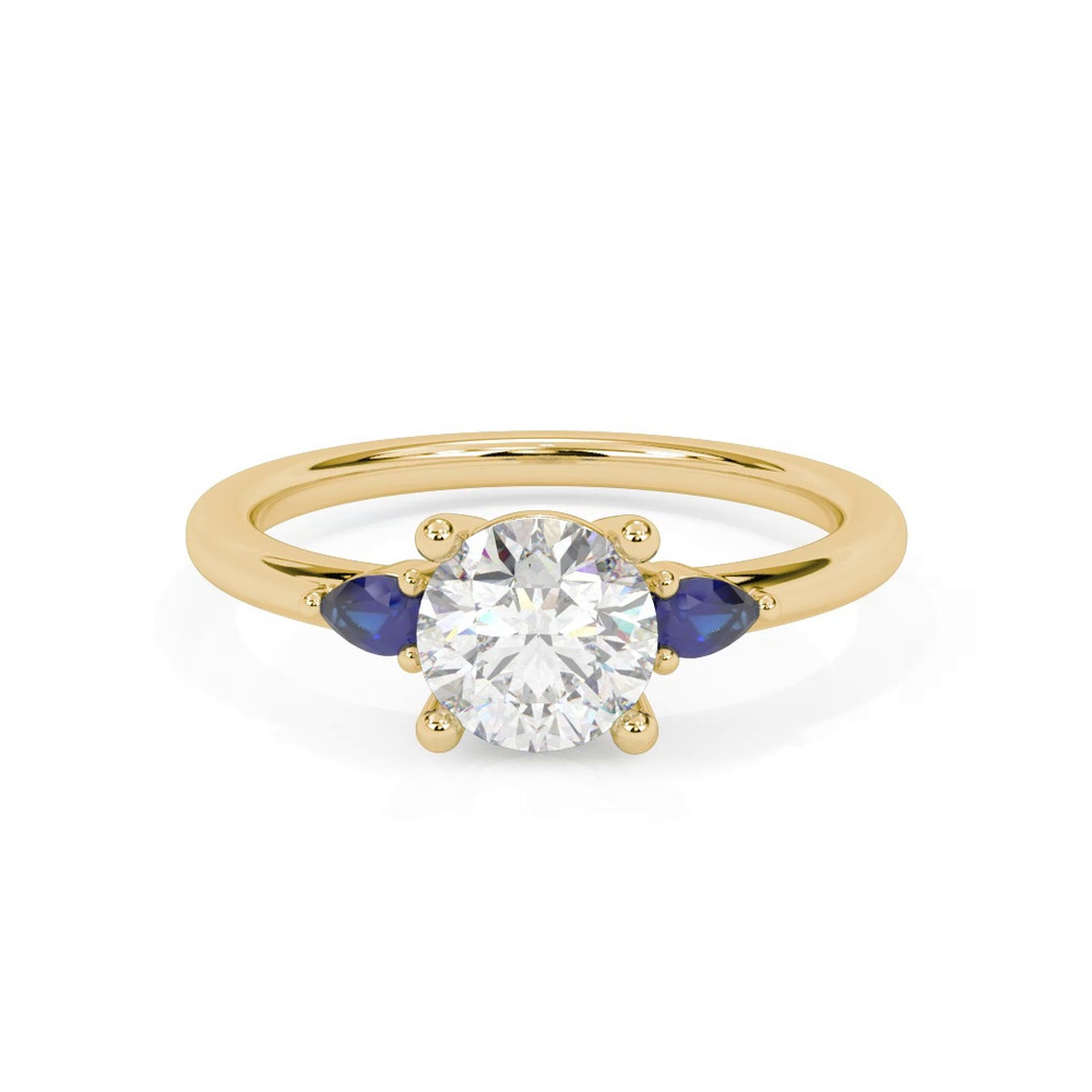 360 degree view of Zahra Sapphire Accent Engagement Ring