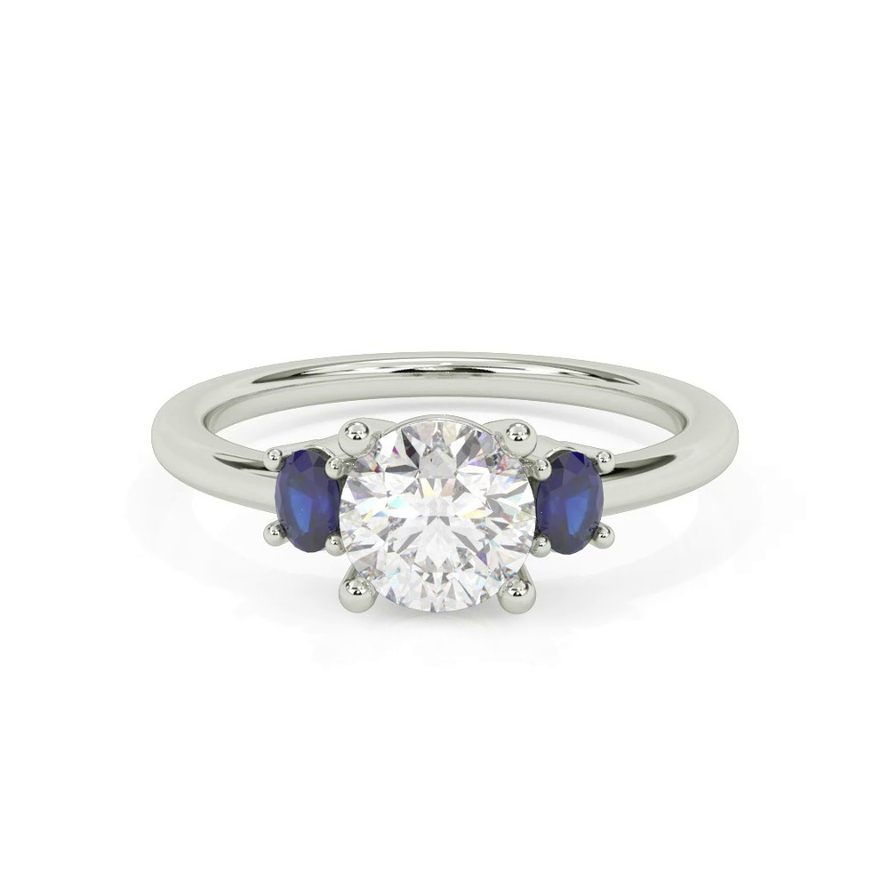 360 degree view of Kensley Sapphire Accent Engagement Ring
