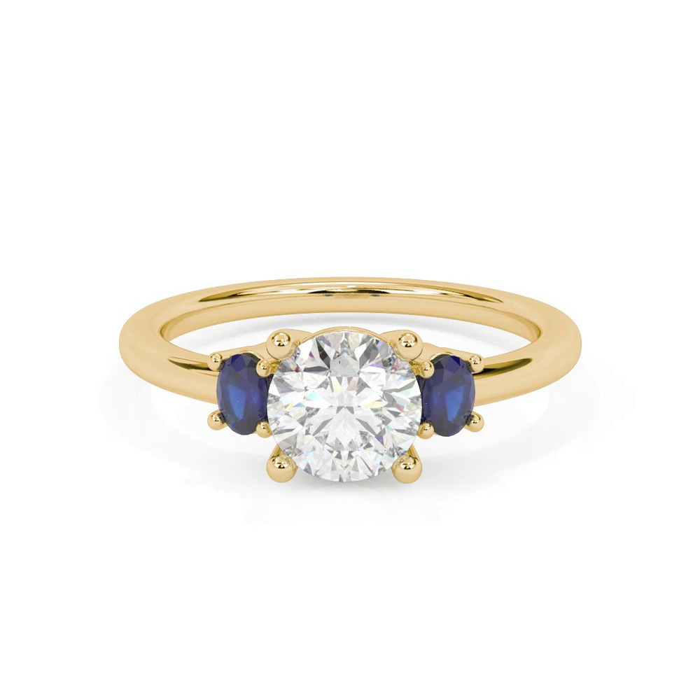 360 degree view of Kensley Sapphire Accent Engagement Ring