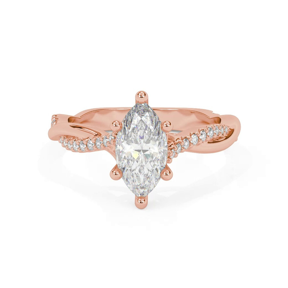 360 degree view of Linda Twisted Pavé Engagement Ring