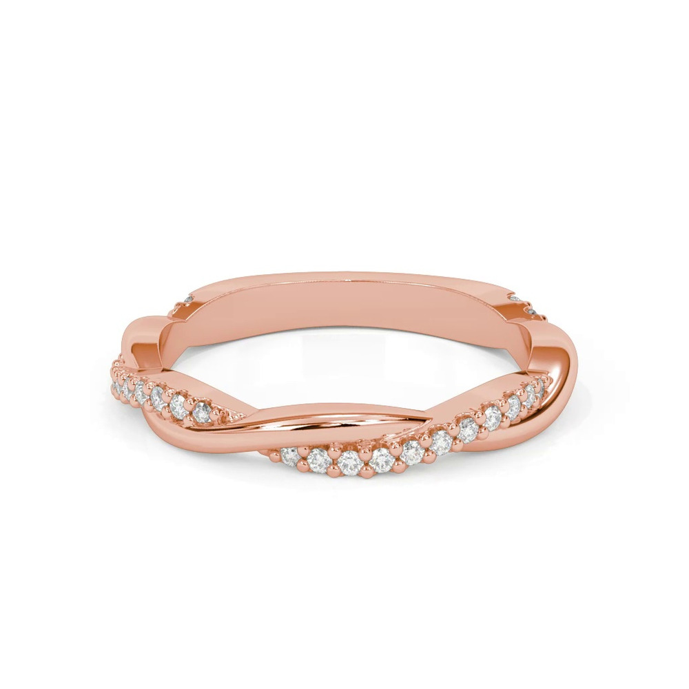 360 degree view of Linda Twisted Pavé Band