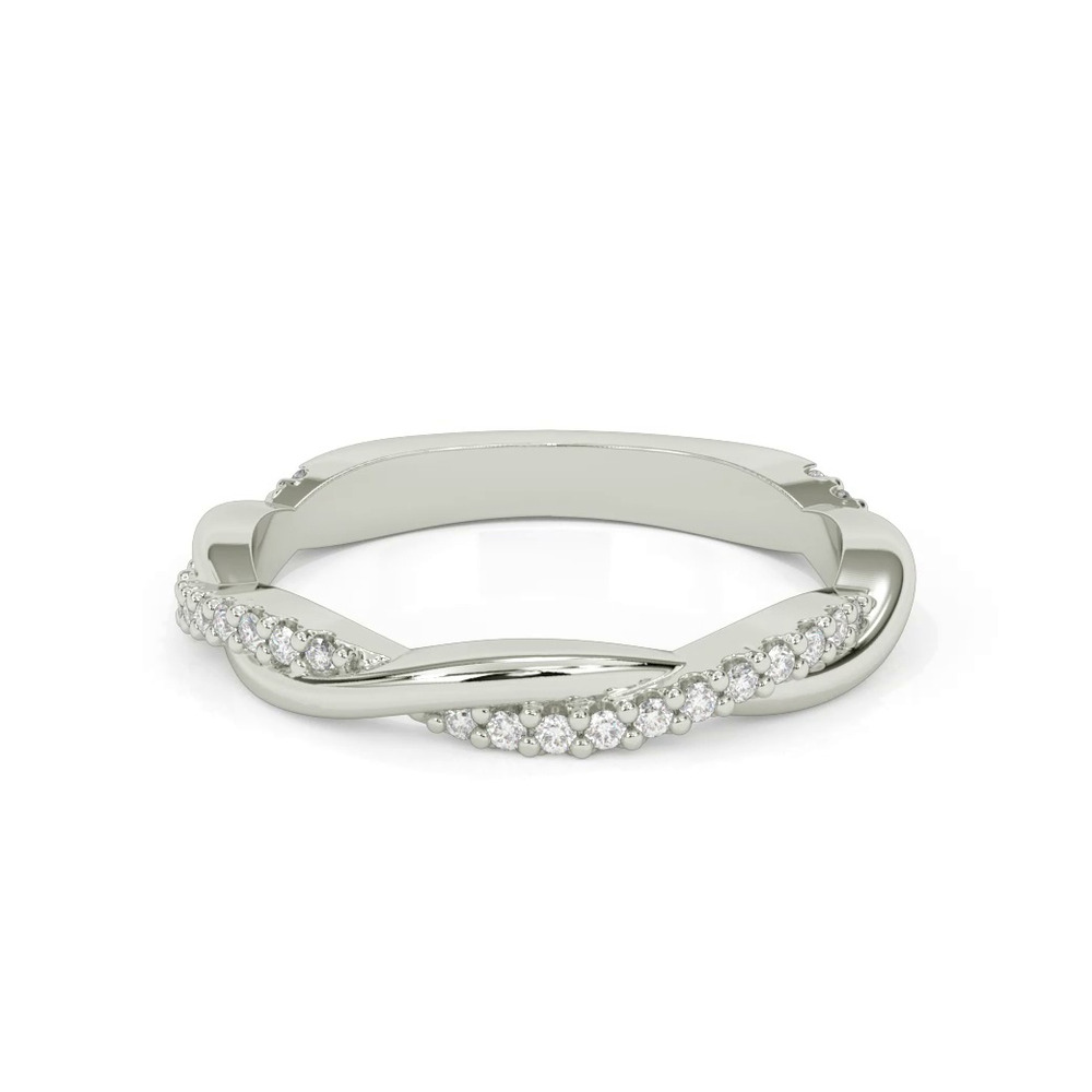 360 degree view of Linda Twisted Pavé Band