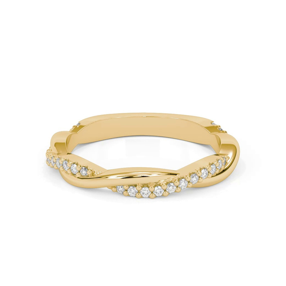360 degree view of Linda Twisted Pavé Band