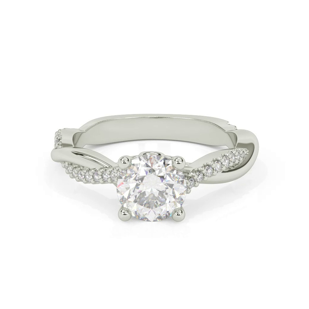 360 degree view of Linda Twisted Pavé Engagement Ring