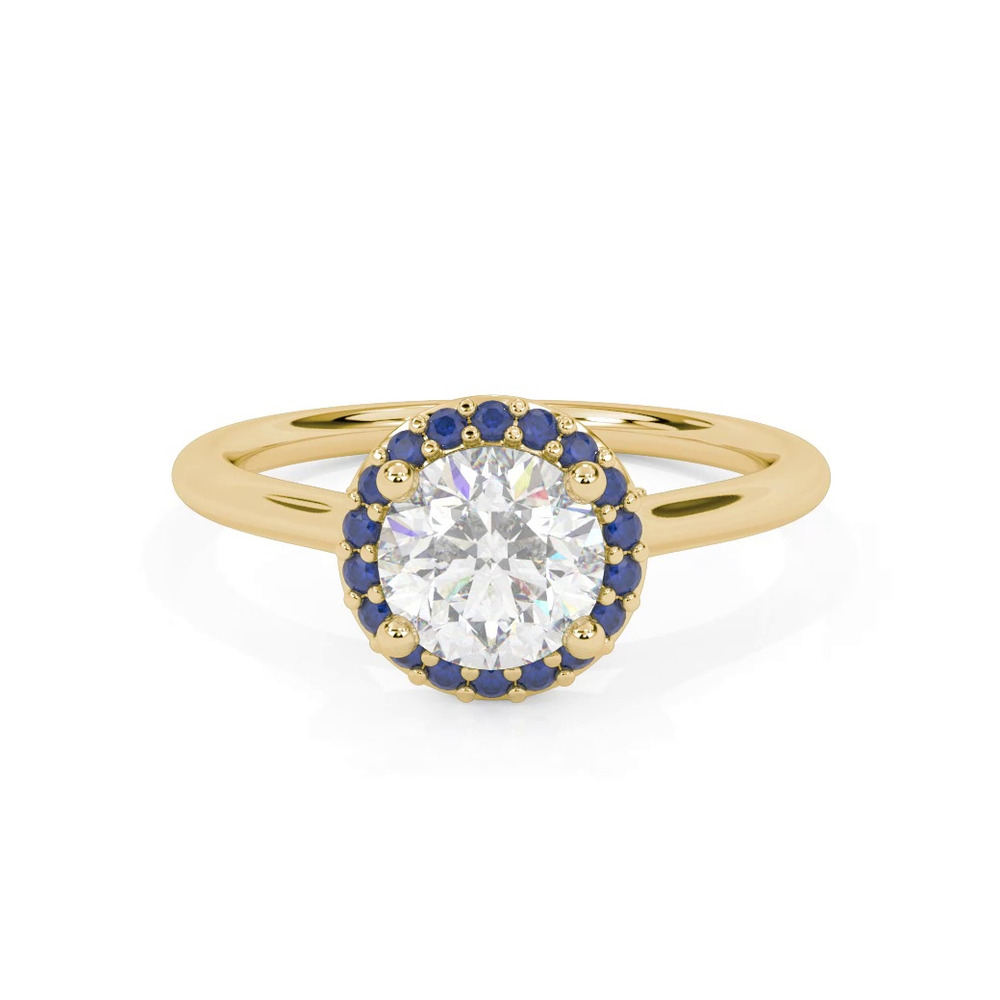 360 degree view of Royalty Sapphire Halo Engagement Ring