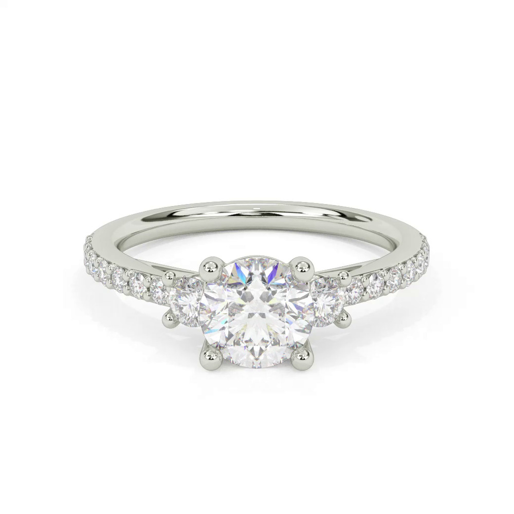 360 degree view of Renee Three Stone Engagement Ring