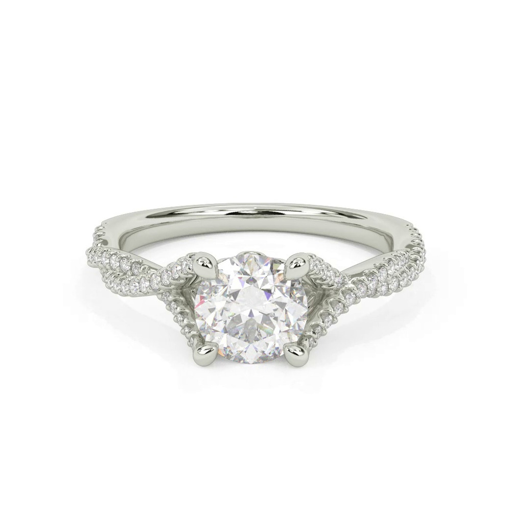 360 degree view of Laney Pave Twist Engagement Ring