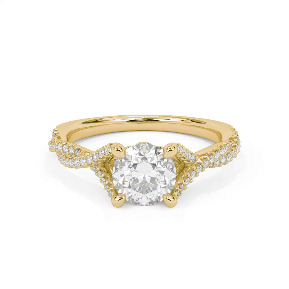 360 degree view of Laney Pave Twist Engagement Ring