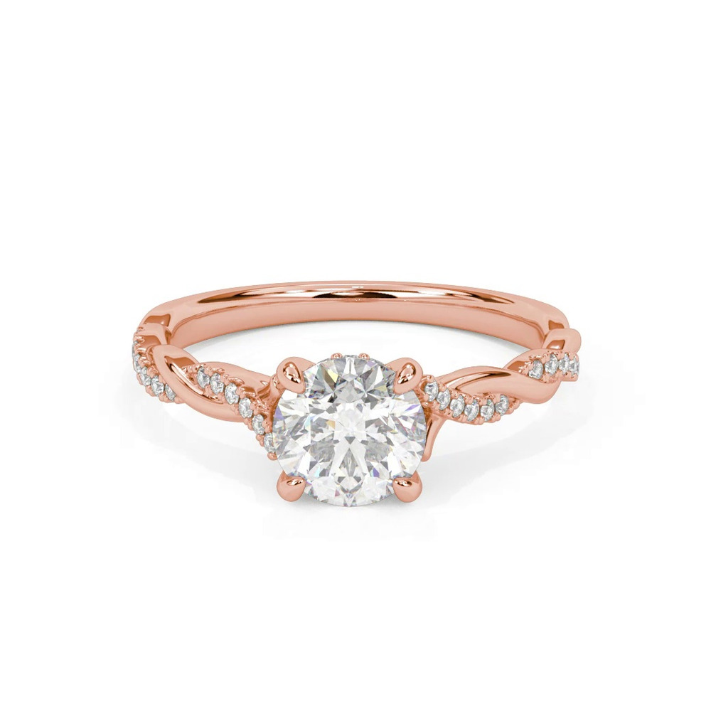 360 degree view of Kayleigh Lab Diamond Twist Engagement Ring