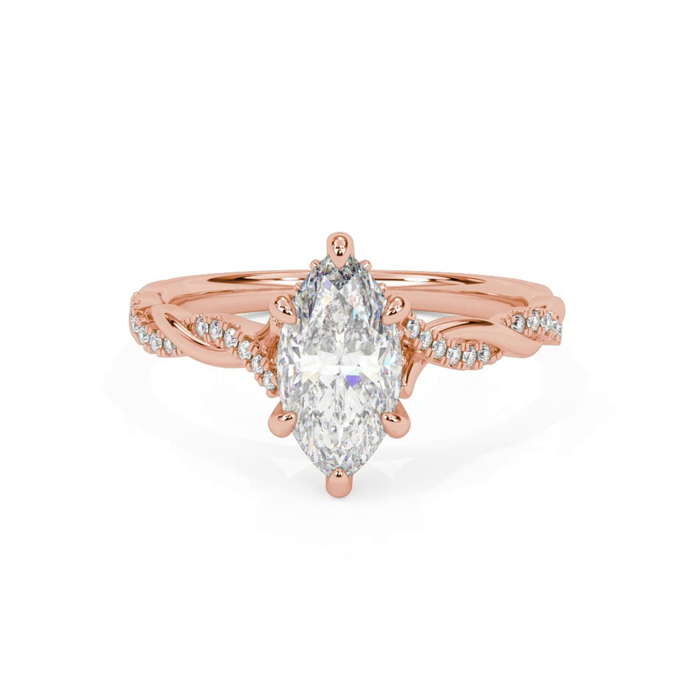 360 degree view of Kayleigh Lab Diamond Twist Engagement Ring