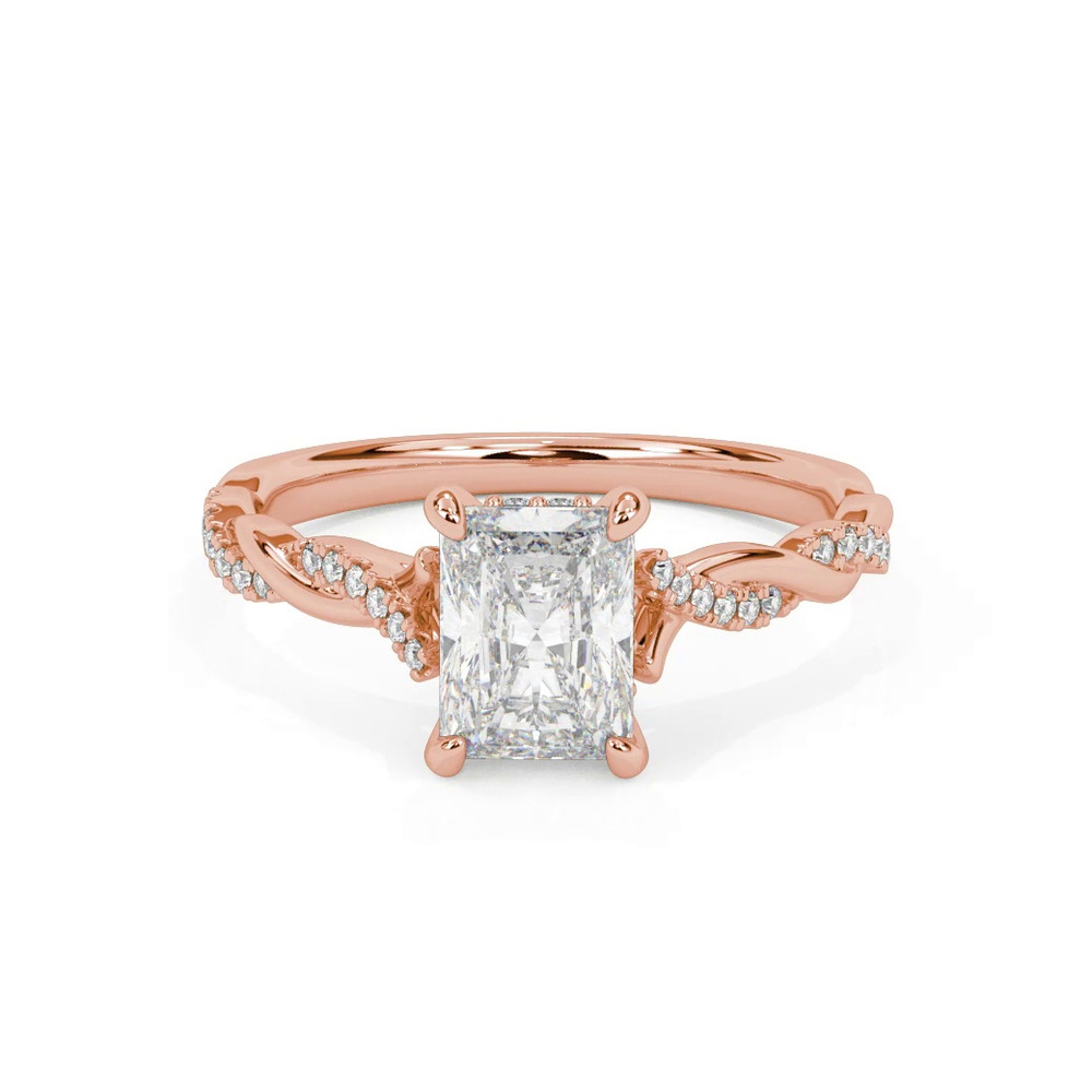 360 degree view of Kayleigh Lab Diamond Twist Engagement Ring