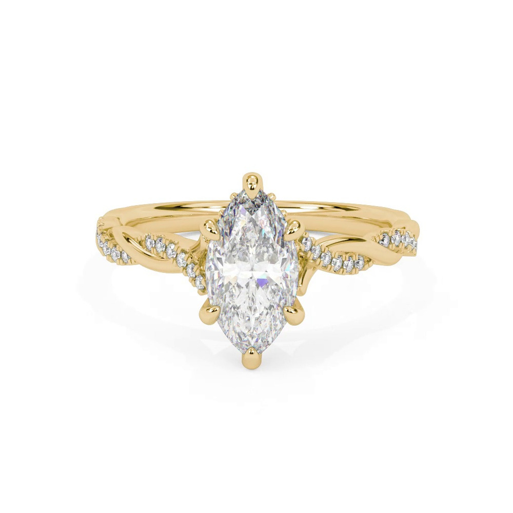 360 degree view of Kayleigh Lab Diamond Twist Engagement Ring