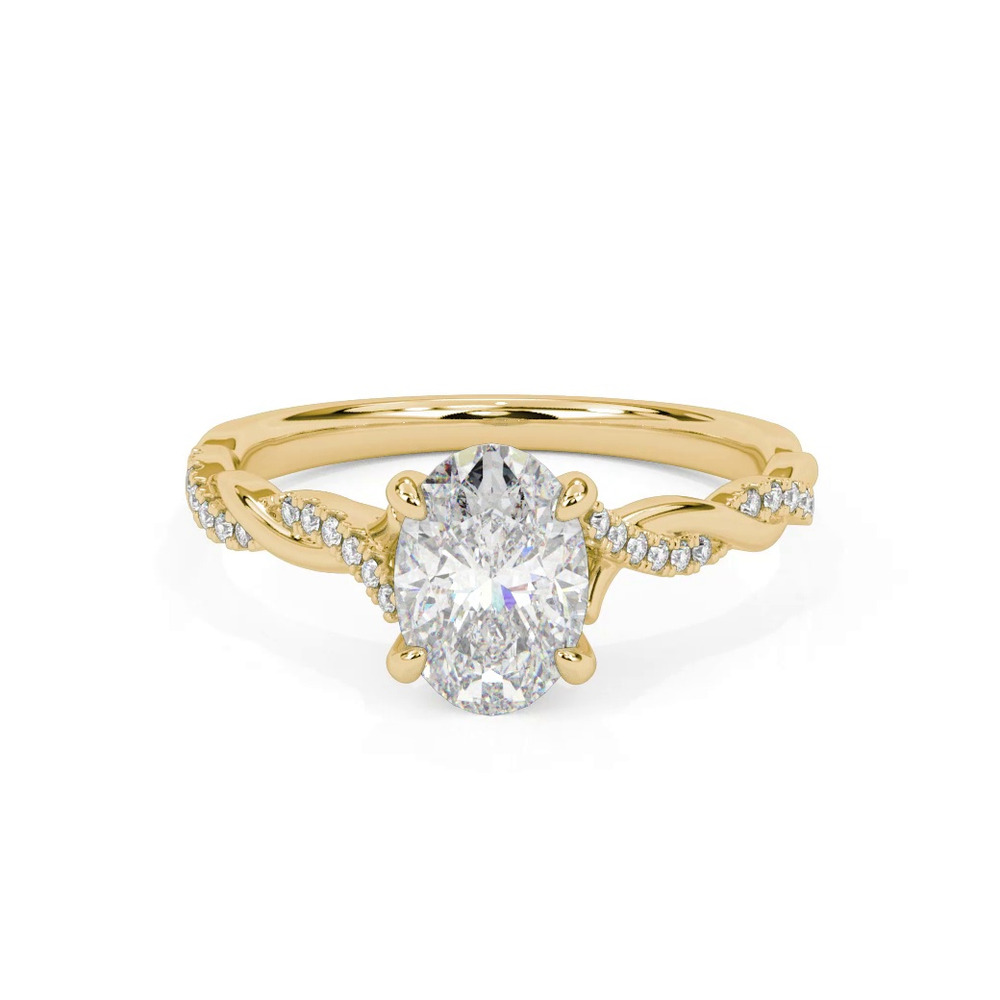 360 degree view of Kayleigh Lab Diamond Twist Engagement Ring