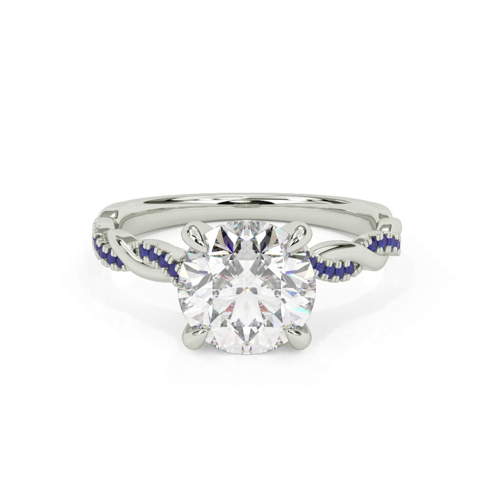 360 degree view of Kayleigh Sapphire Twist Lab Engagement Ring