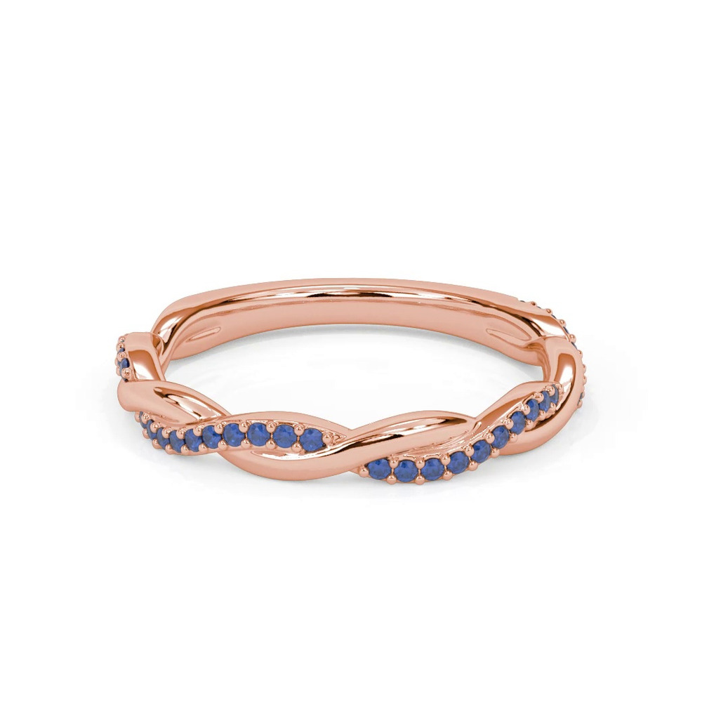 360 degree view of Whitely Twist Sapphire Band